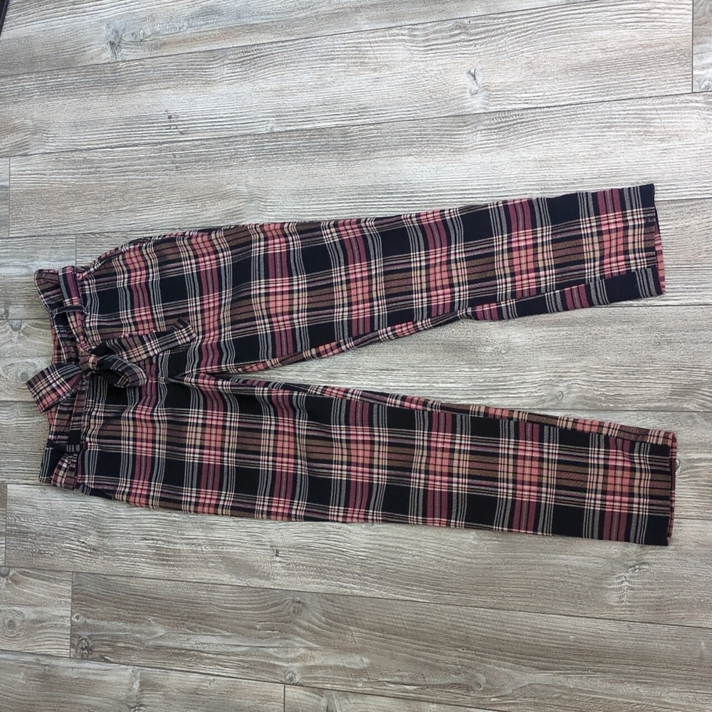 Autres Filles Plaid Tie Front Trousers XS